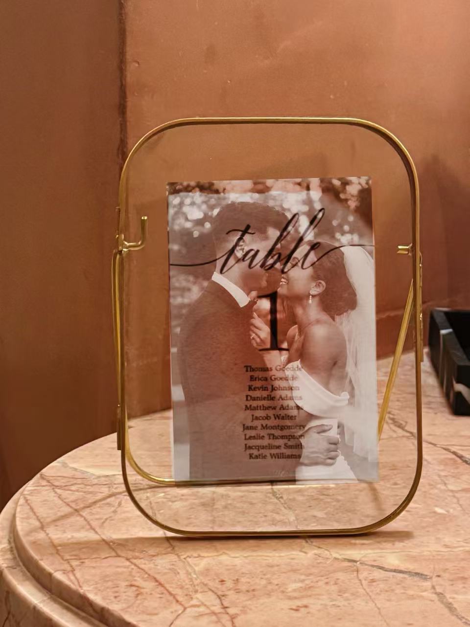 Arched Round Corner Gold Floating Picture Frames