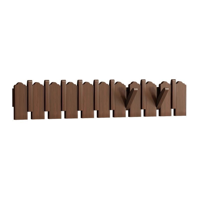 Modern Folding Wooden Wall Hook Rack (3–10 Hooks)