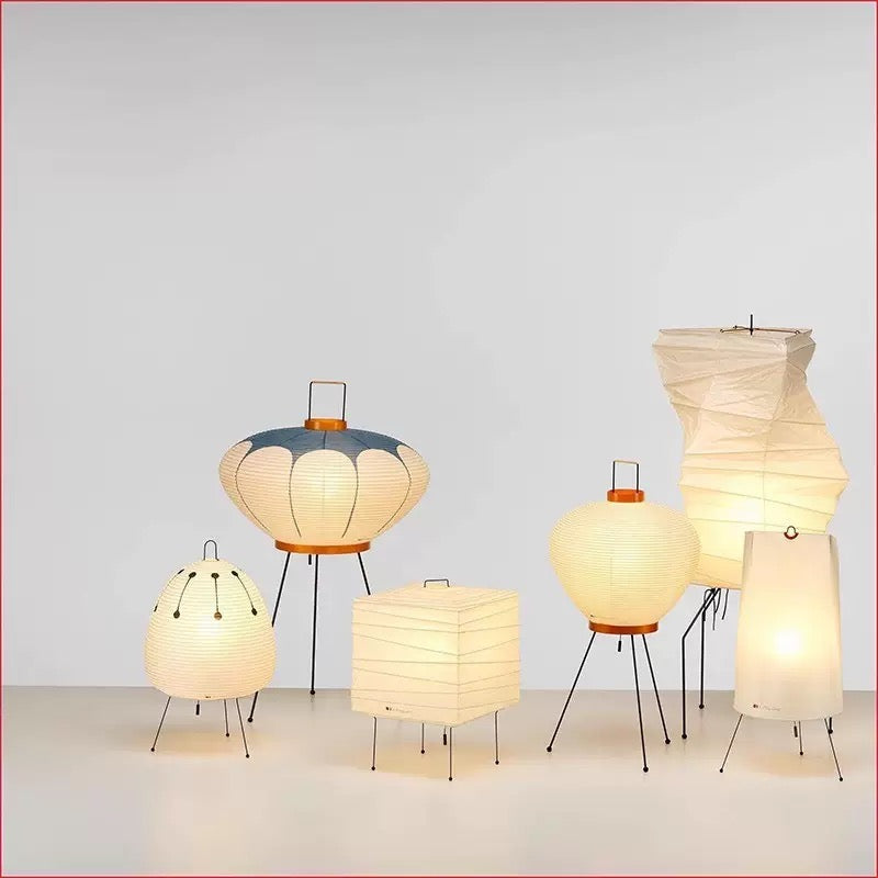 Sculptural Paper Floor Lamp – Small | Wabi Sabi Japanese Ambient Light