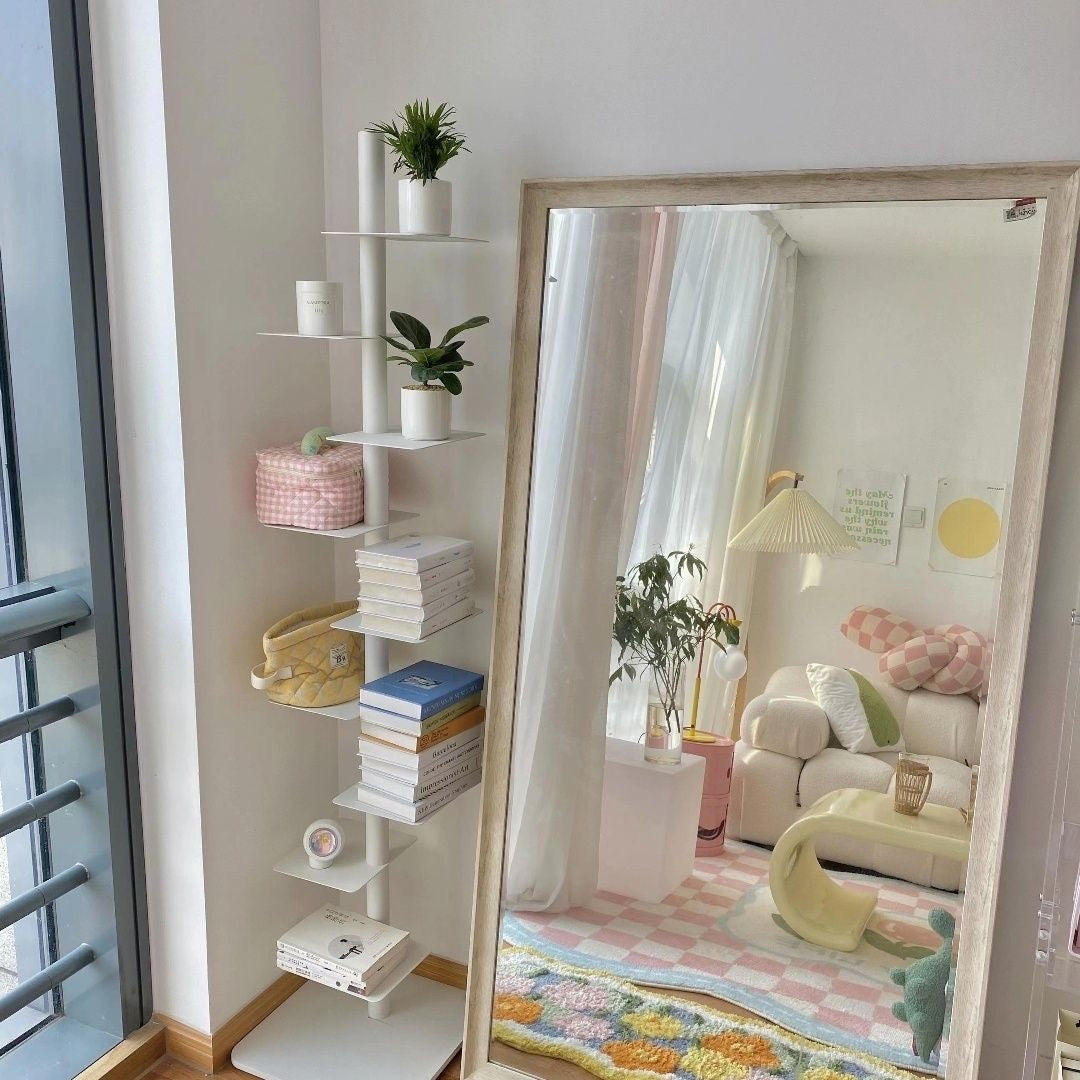 Modern Rotational Display Book Shelf with Multi-Tier Design for Indoor Plant Display Bookshelf Home Decor and Storage