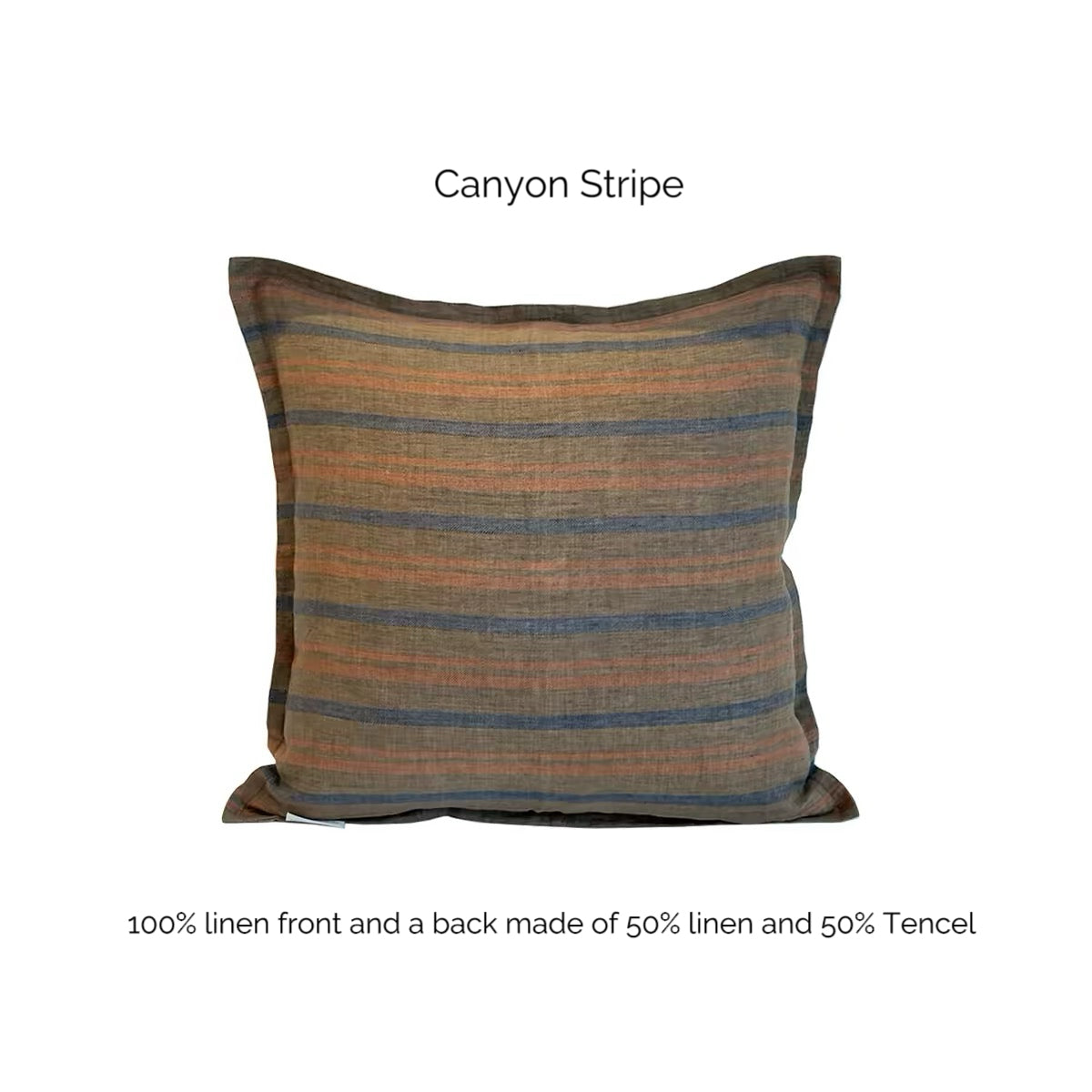 Vintage Linen Stripe Pillow Cover | Plastic-Free Natural Linen Cushion Cover | Japandi & Wabi-Sabi Decorative Pillow Cover