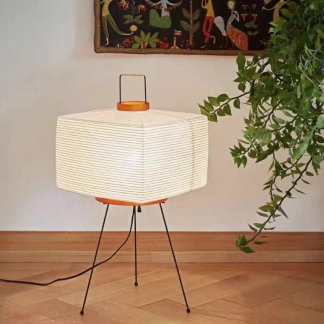 Japanese Wabi-Sabi Style Rice Paper Floor Lantern Lamp