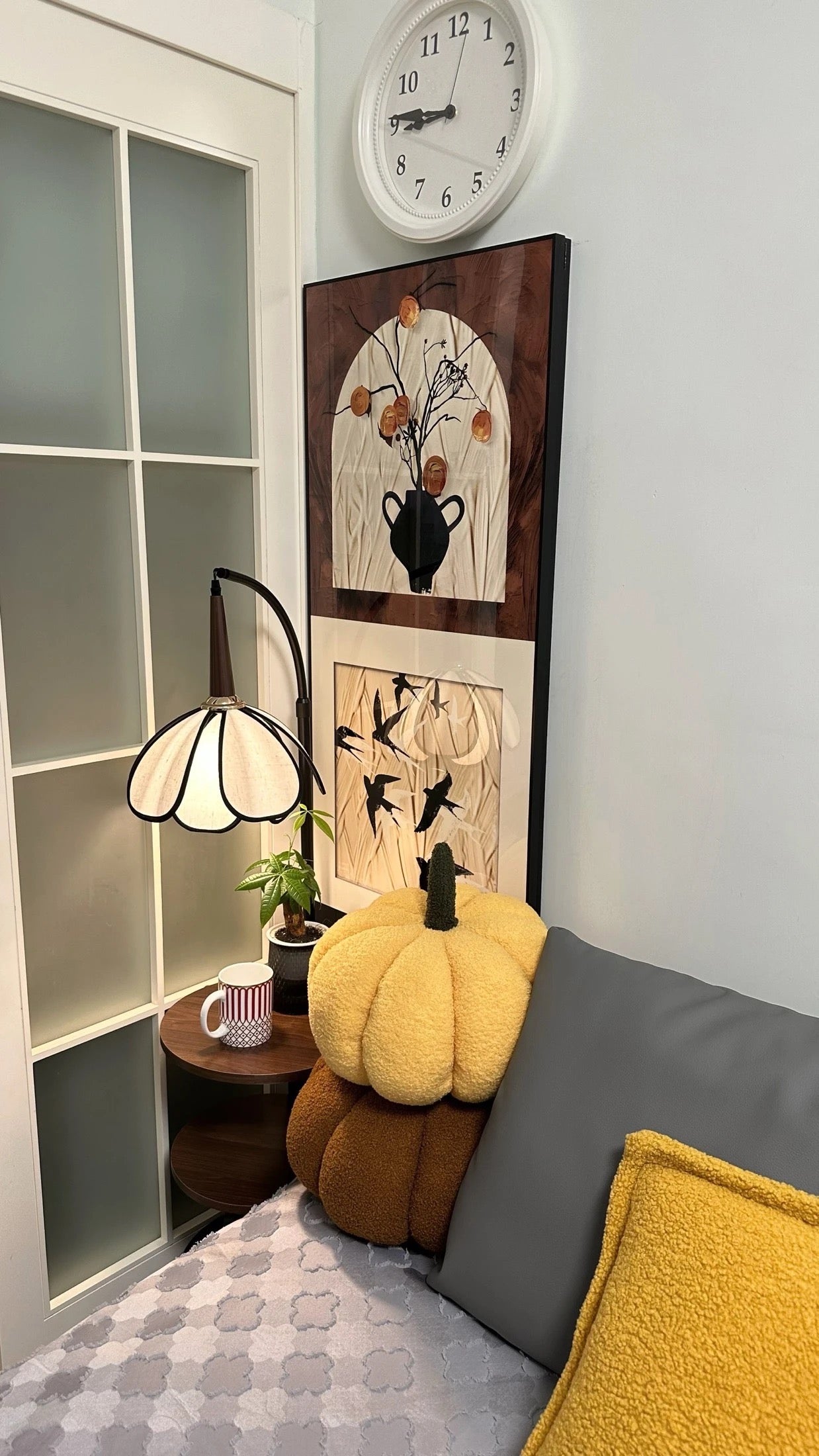 Modern Multi-Functional Floor Lamp with Shelves - Low Shade Style
