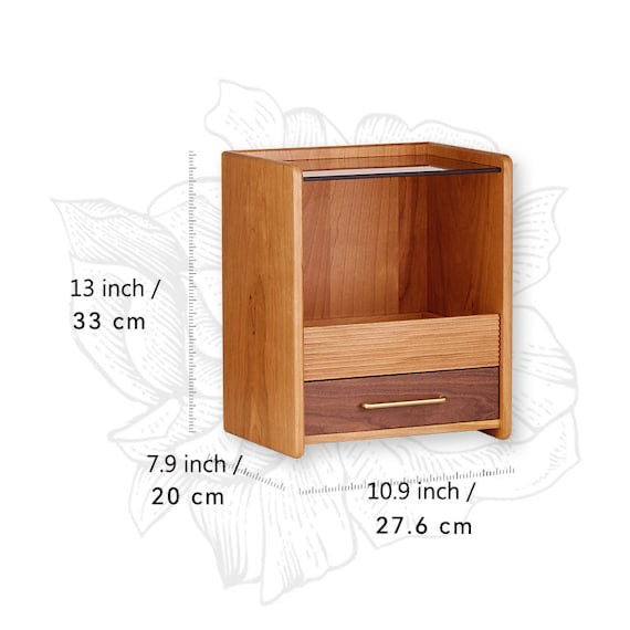 Modern Wood Makeup Organizer – 3-Layer Vanity Storage Box with Drawer