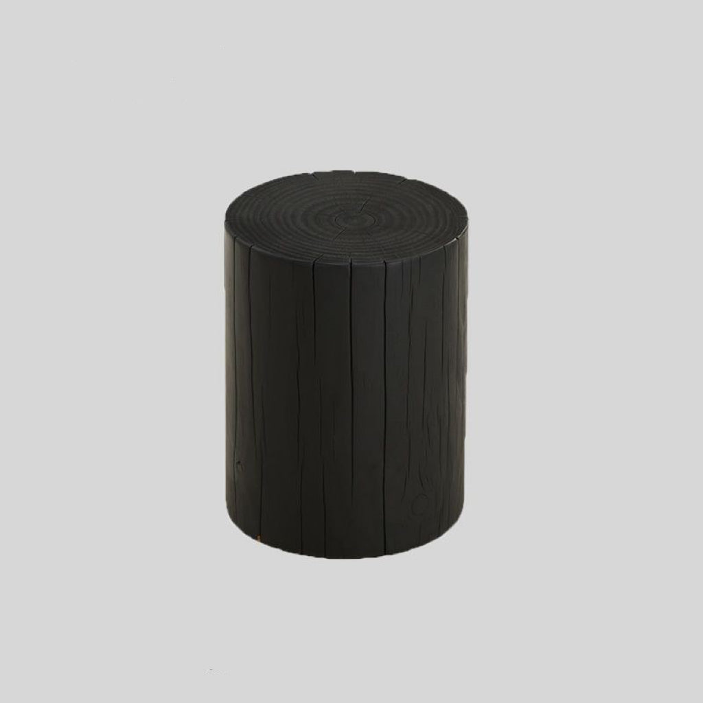 Sculptural Charred Wood Coffee Tables & Stools – Sustainable Café Decor