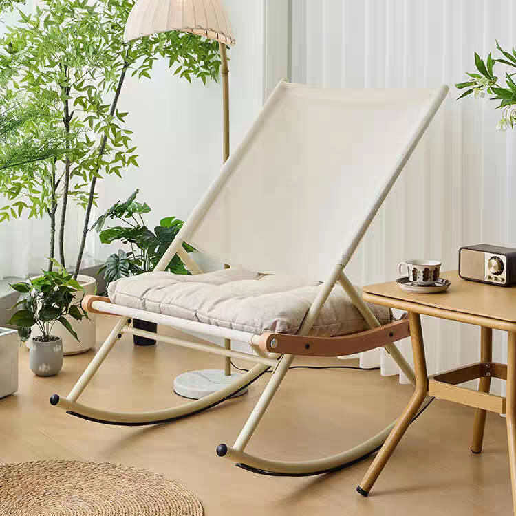 Modern Minimalist Rocking Lounge Chair – Foldable & Cushioned Relaxation Armchair for Living Room or Reading Nook