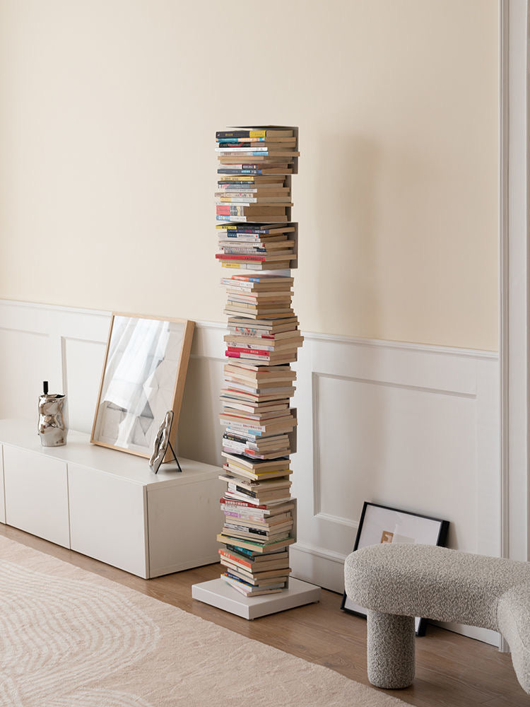 Modern Floating Metal Bookshelf - 5, 6, 8, and 9 Tier Vertical Storage | Space-Saving Metal Bookcase for Home & Office