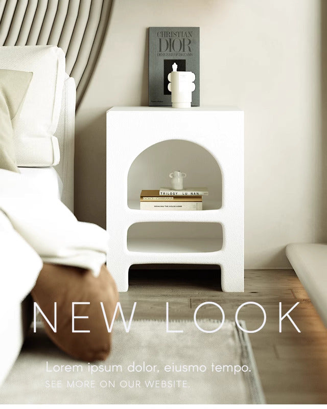 Cave Boho Style Side Tables and Night Stands with Open Storage