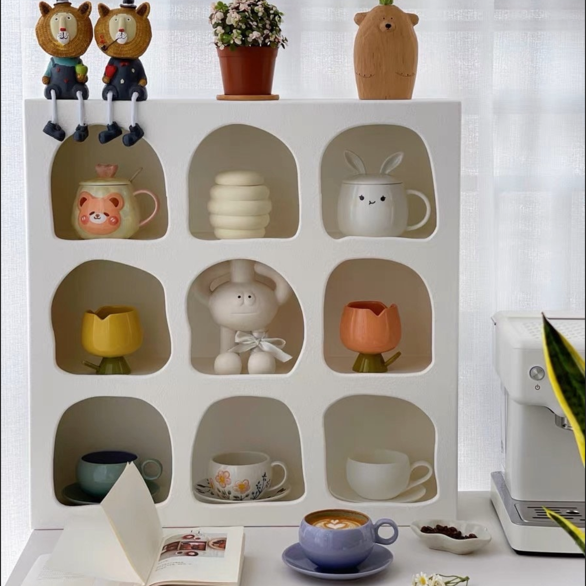 Boho Mug Display Storage Shelves