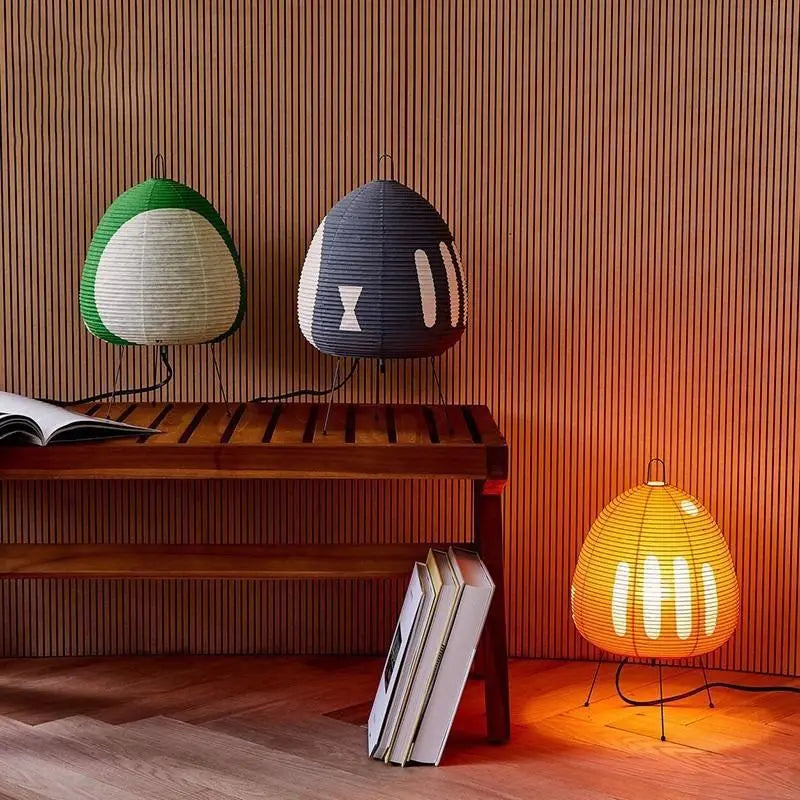 Japanese-Style Rice Paper Lantern Lamp – Handmade Decorative Lighting
