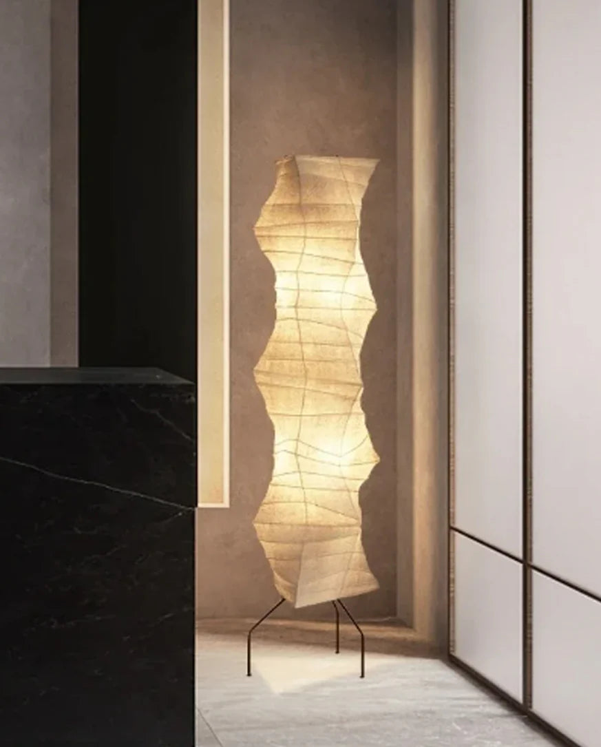 Japanese Wabi-Sabi Rice Paper Irregular Floor Lamp