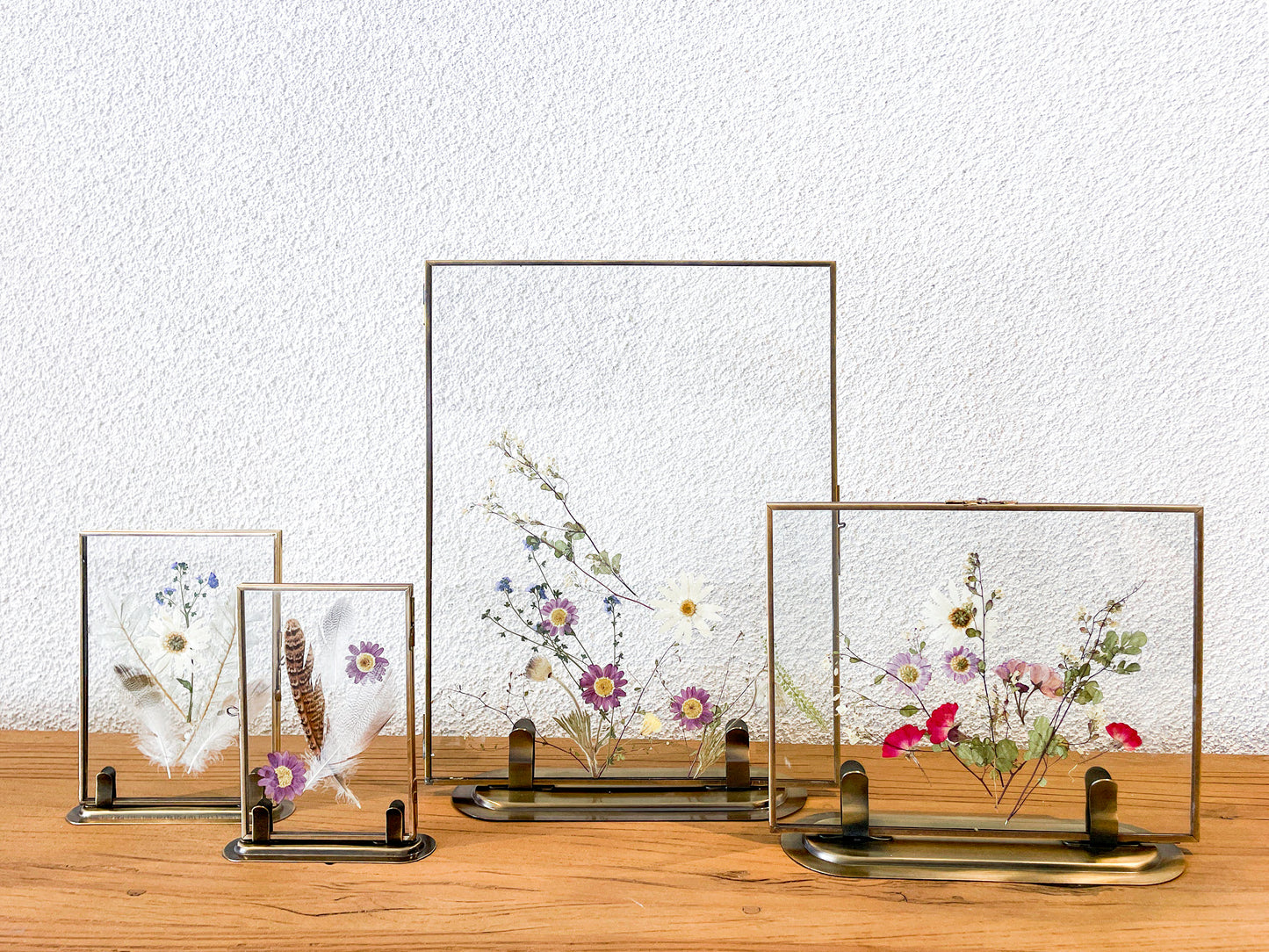 Vagabond Vintage Floating Doubled Sided Glass Standing Picture Frames