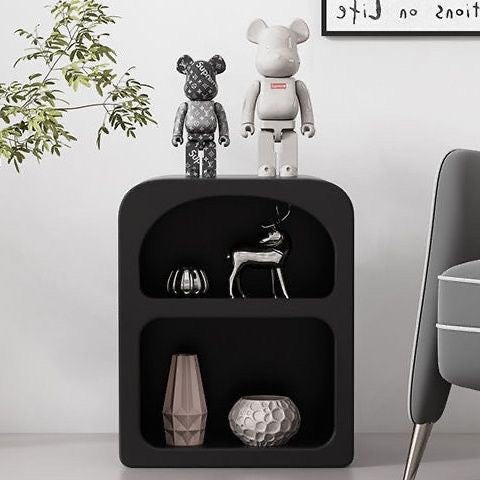 Modern Arch Nightstand with Open Storage | Colorful Sculptural Bedside & Side Table
