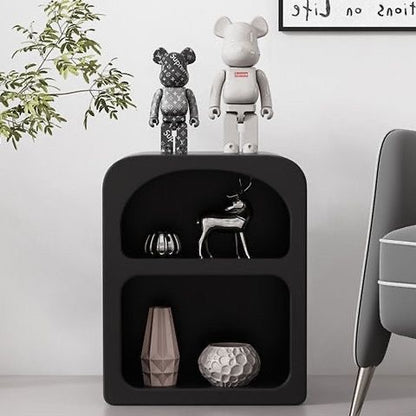 Modern Arch Nightstand with Open Storage | Colorful Sculptural Bedside & Side Table