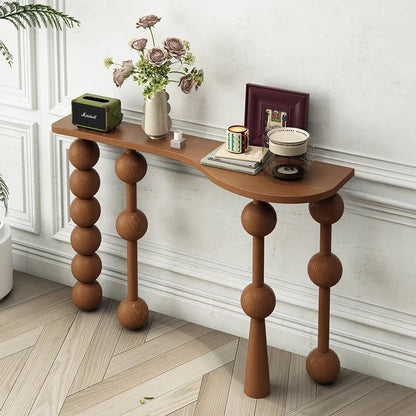 The Palais Sculptural Wood Console | Hand-Finished Statement Piece