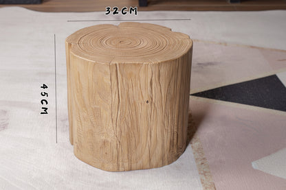 Natural Log Stump Stool & Organic Side Table