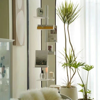 Modern Rotational Display Book Shelf with Multi-Tier Design for Indoor Plant Display Home Decor and Storage