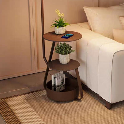 AUSI Scalloped Arc Floor Lamp with Side Table | Vintage Petal Shade