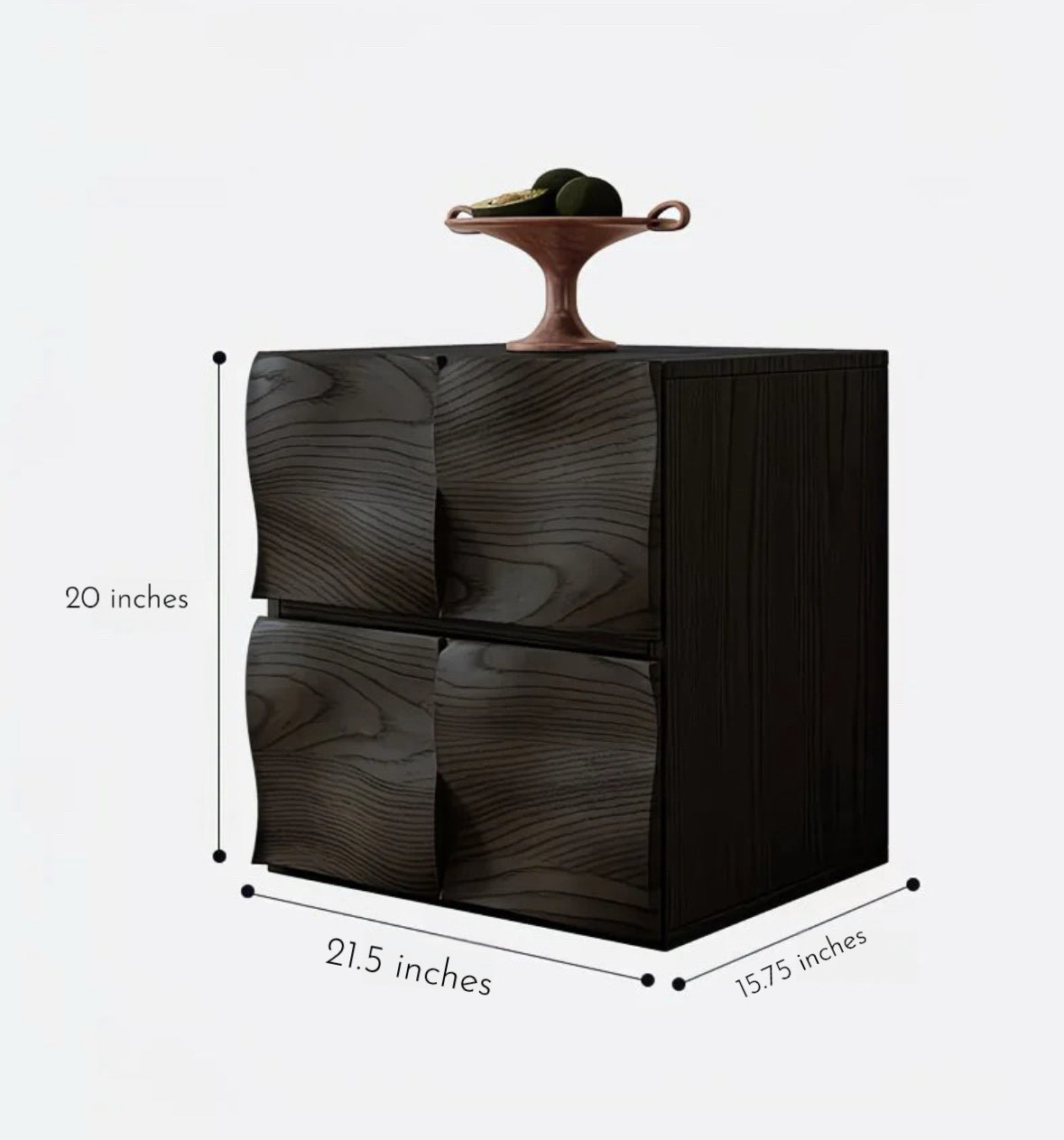 Modern Textured Wood Storage Cabinet