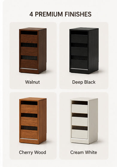 Modern Solid Wood Vertical Storage Cabinet, Slim 11.8" Wide Tower Chest of Drawers, Space-Saving Multi-Layer Organizer for Bedroom, Living Room, Entryway, and Office – 5 Sizes & 4 Finis