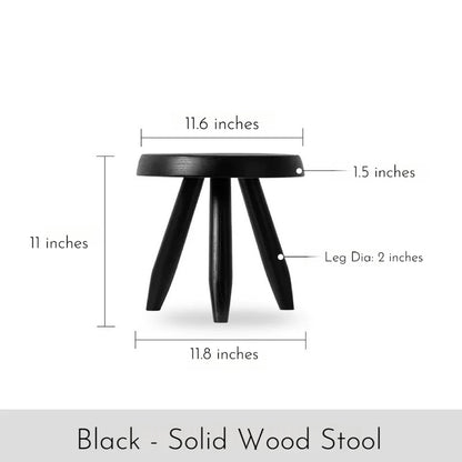 Handcrafted Solid Wood Tripod Stool – Charlotte Perriand–Inspired