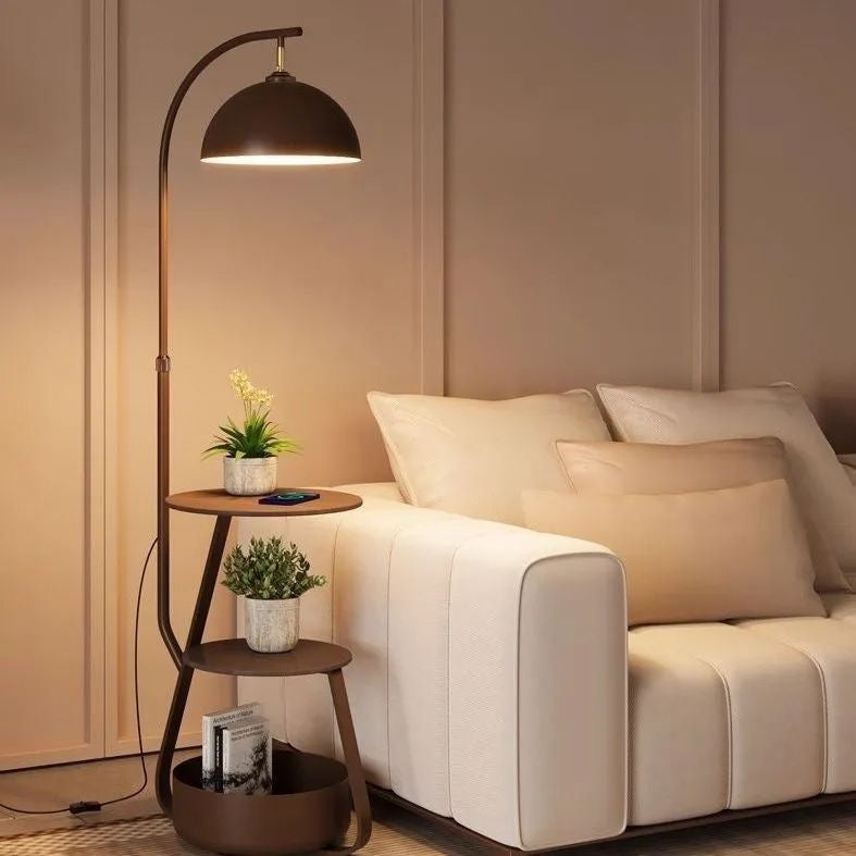 Modern Multi-Functional Floor Lamp with Shelves