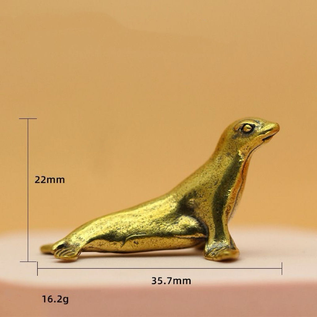 Vintage Brass Seal Figurine