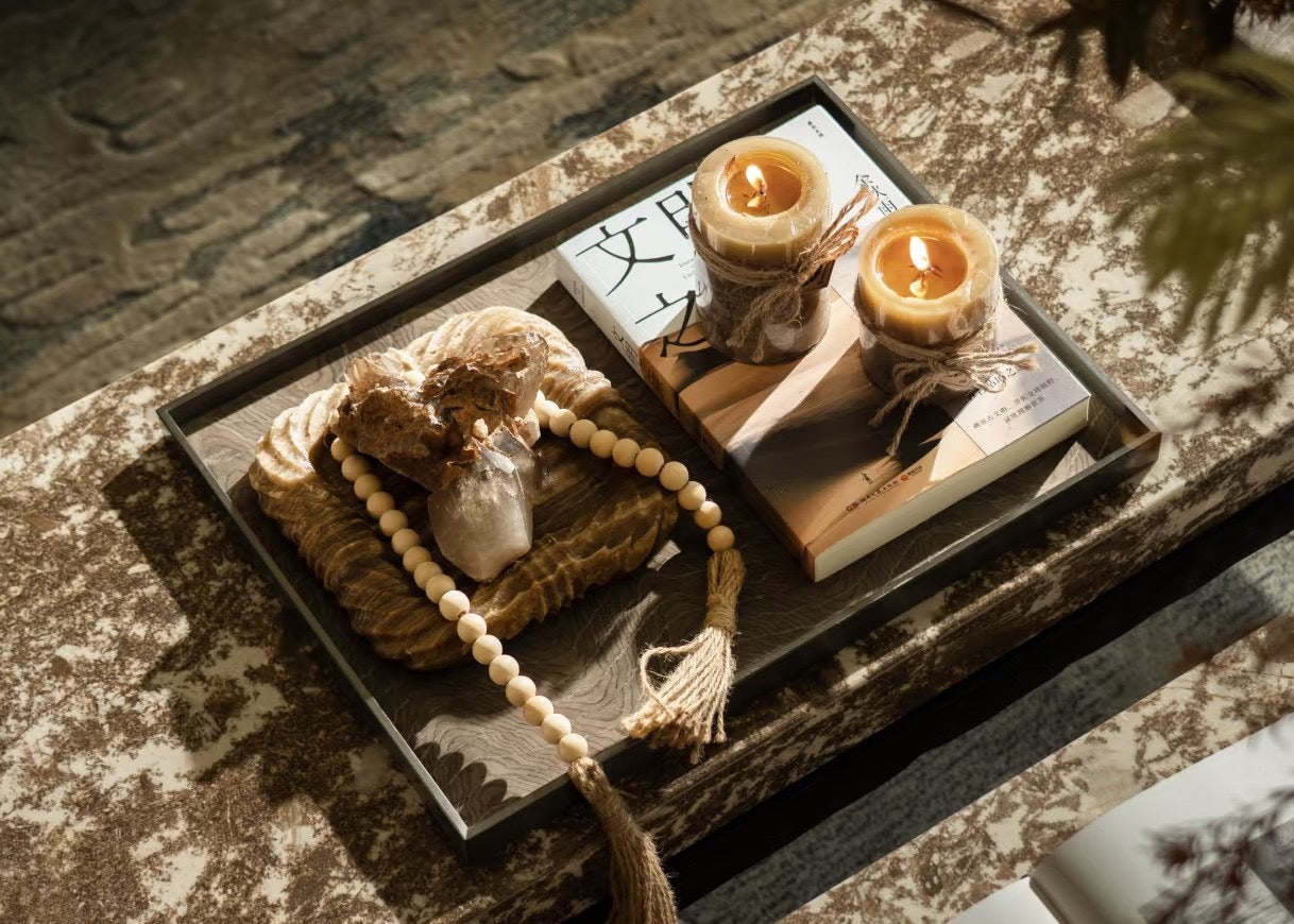 Hand-Carved Twisted Rope Marble Tray | Sculptural Onyx Catchall & Decorative Centerpiece | Luxury Artisan Stone Deco