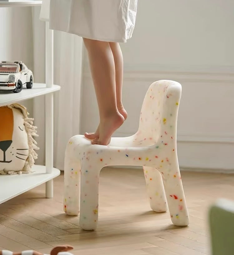 Sculptural Kids Chair | Modern Nordic Children’s Chair in Speckled Colors