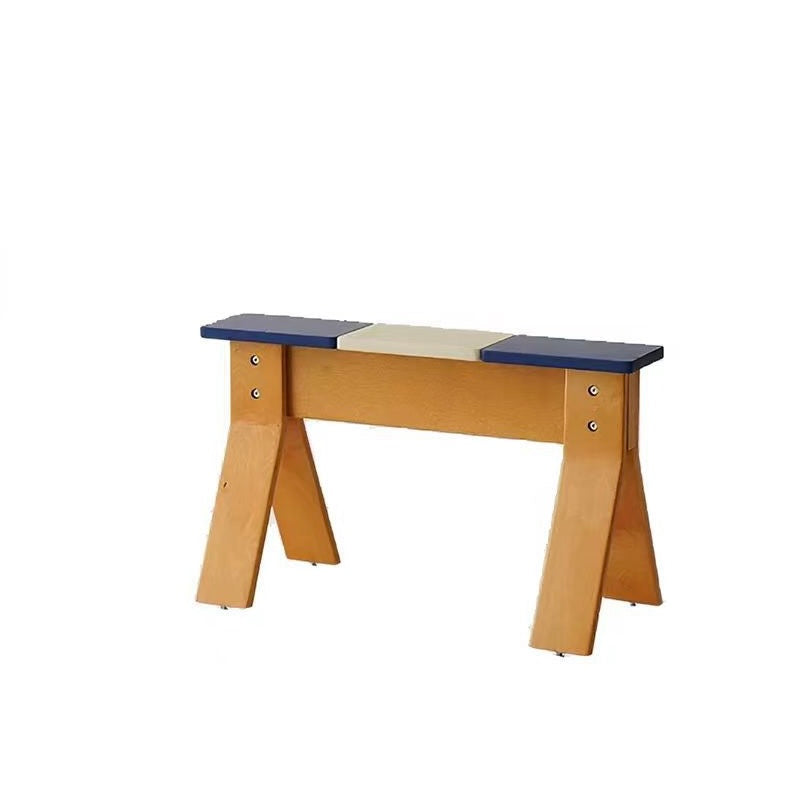 AUSI Color Block Wood Bench | Architectural Trestle Entryway Bench | Modern Café & Dining Bench
