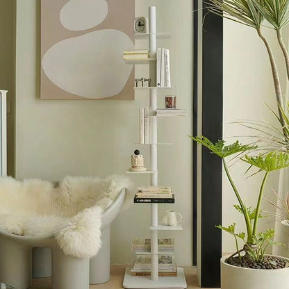 Modern Rotational Display Book Shelf with Multi-Tier Design for Indoor Plant Display Home Decor and Storage