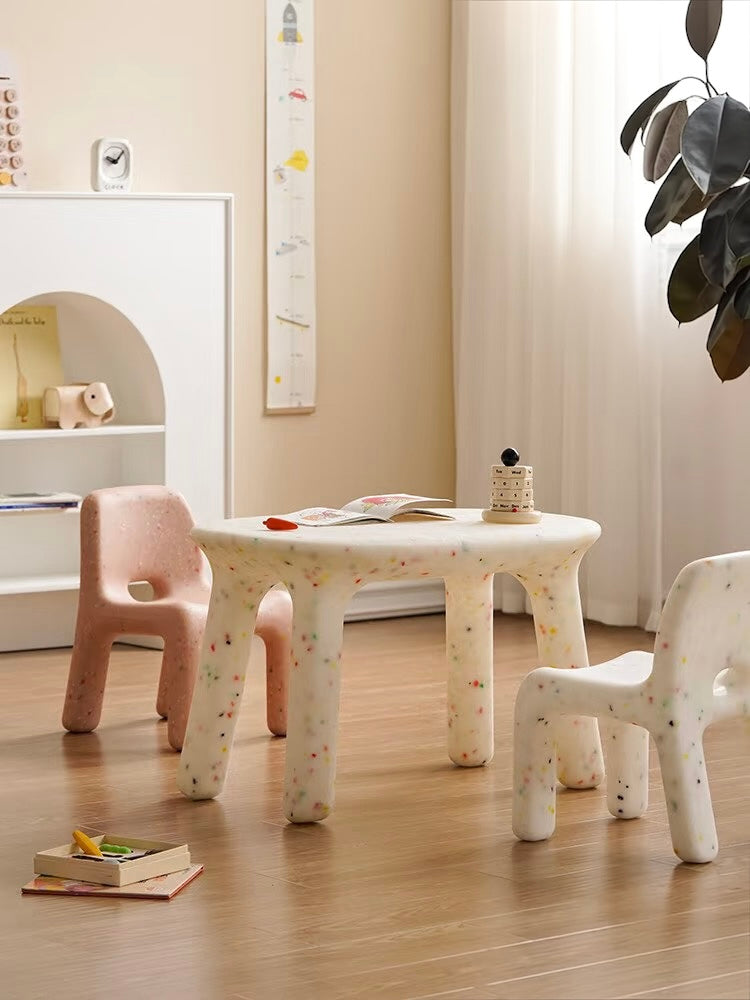 Sculptural Kids Chair | Modern Nordic Children’s Chair in Speckled Colors
