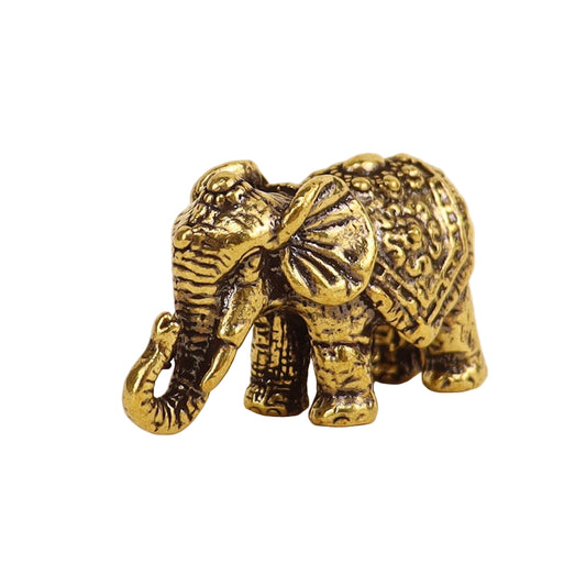 Solid Brass Elephant Figurine – Feng Shui Prosperity Decor