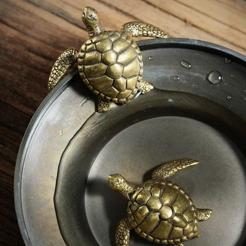 Mini Brass Sea Turtle Figurine – Symbol of Wisdom & Longevity
