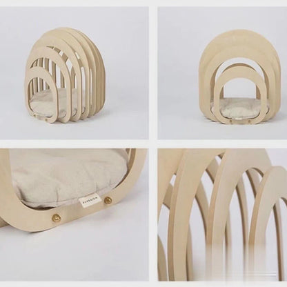 Modern Arch Metal Cat Bed & Sculptural Pet Hideaway