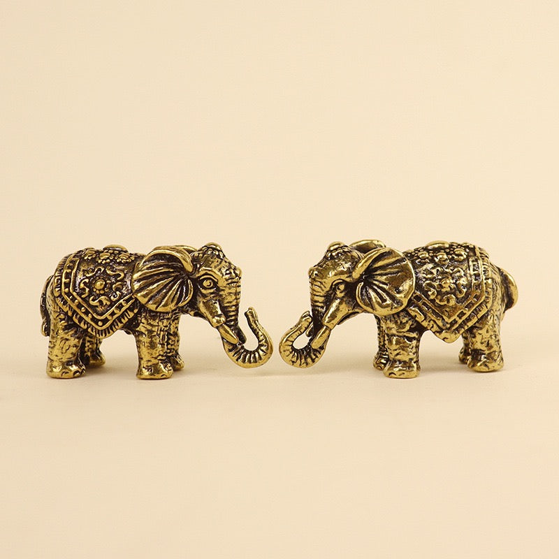 Solid Brass Elephant Figurine – Feng Shui Prosperity Decor