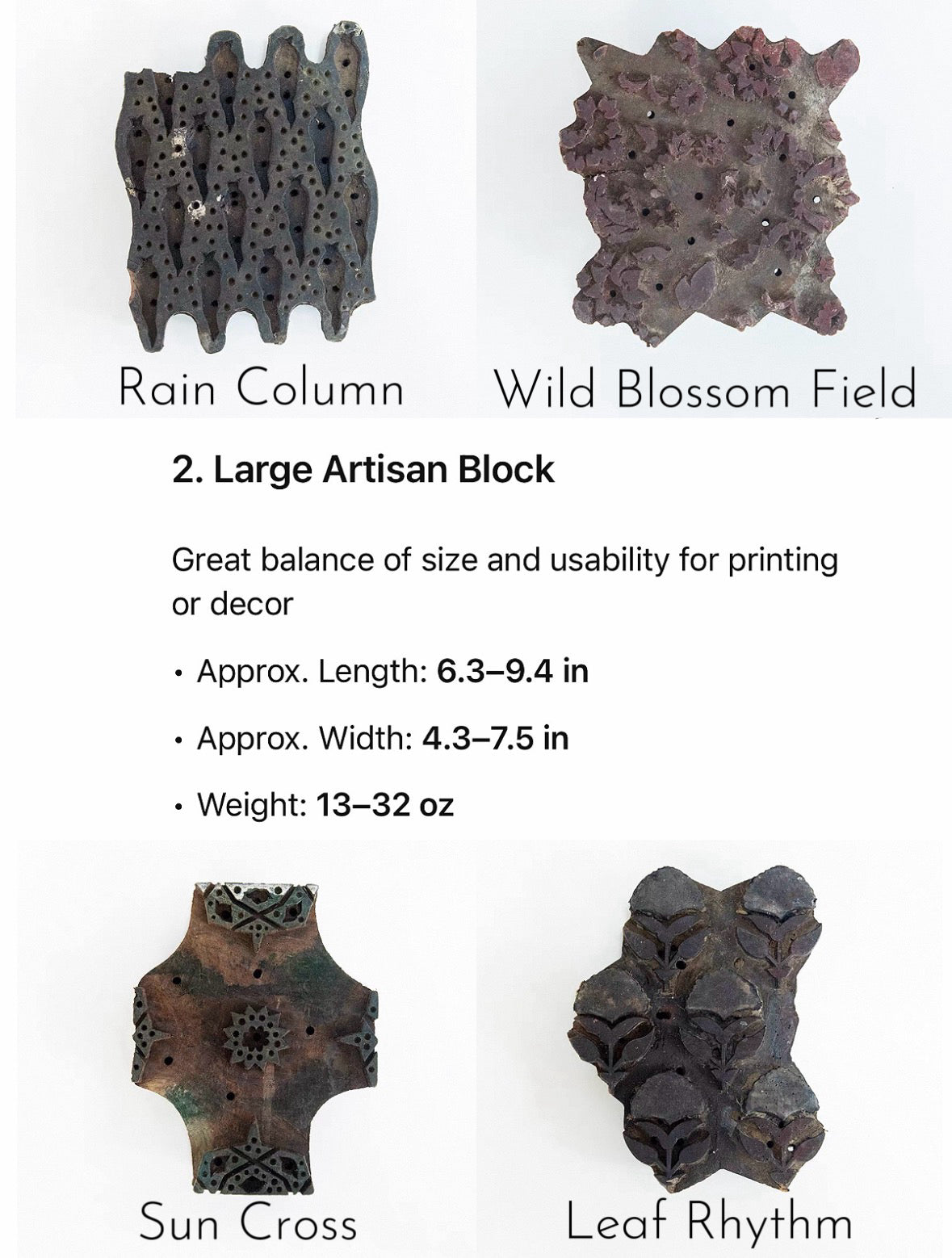 Vintage Indian Wooden Block Stamps – Hand-Carved Textile Printing Blocks