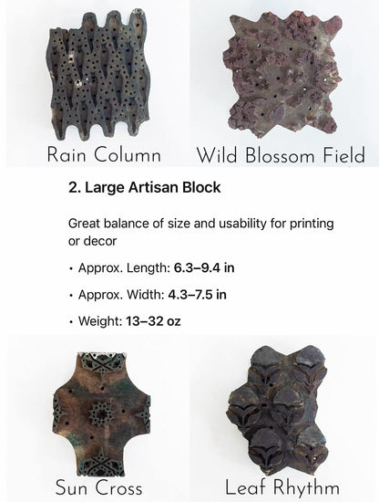 Vintage Indian Wooden Block Stamps – Hand-Carved Textile Printing Blocks