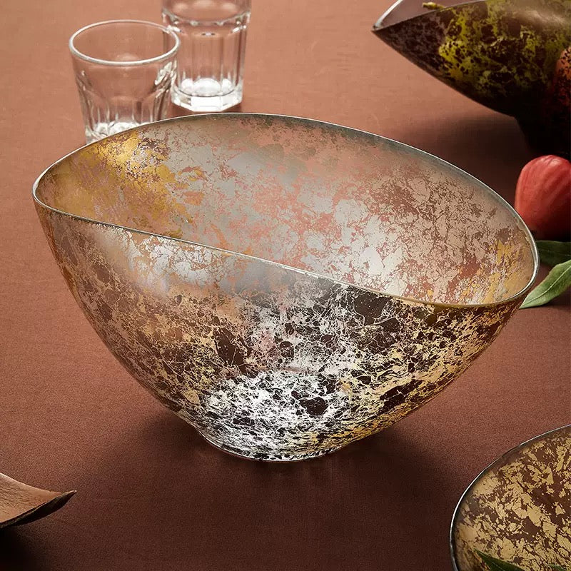 Sparkle Series Gold Foil Glass Bowls – Luxury Decorative Fruit & Centerpiece Bowls