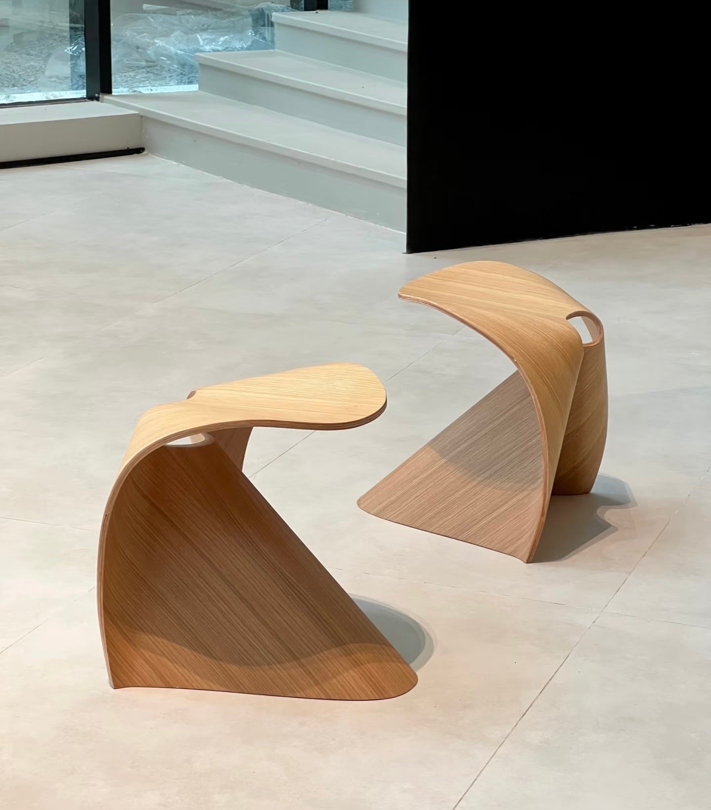 Origami Arc Modern Sculptural Stool – Minimalist Design Seating
