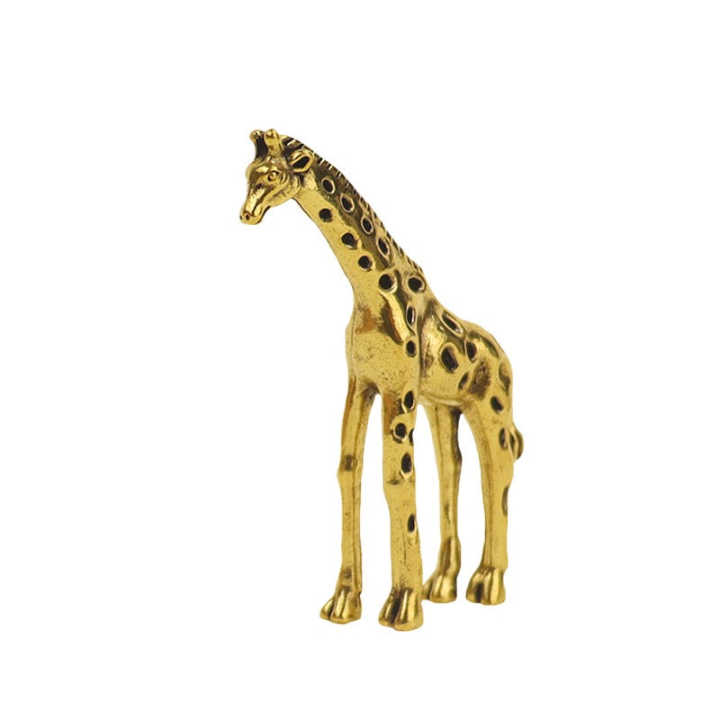 Solid Brass Giraffe Figurine – Elegant Mini Home Decor