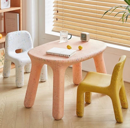 Sculptural Kids Chair | Modern Nordic Children’s Chair in Speckled Colors