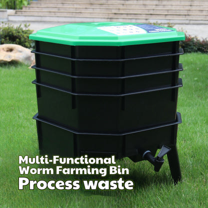 Worm Composting System – Customizable, Durable, and Eco-Friendly Compost Bin for Efficient Food Recycling - 5 Layers