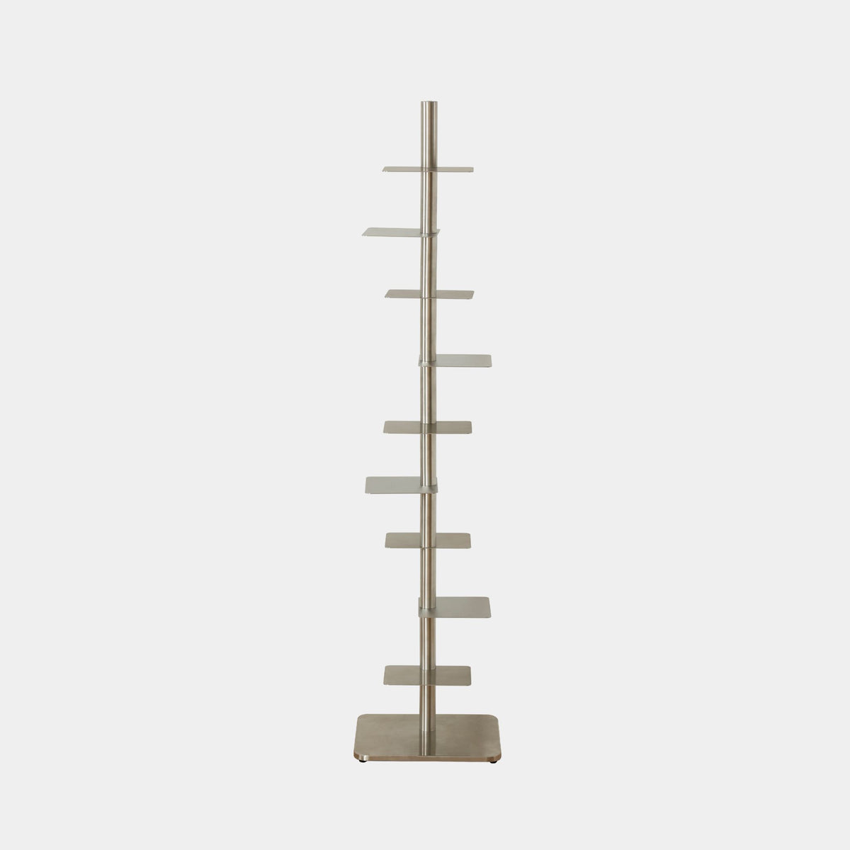 Stainless Steel Rotating Book Tower | Modern Vertical Bookshelf & Space-Saving Floor Standing Bookcase