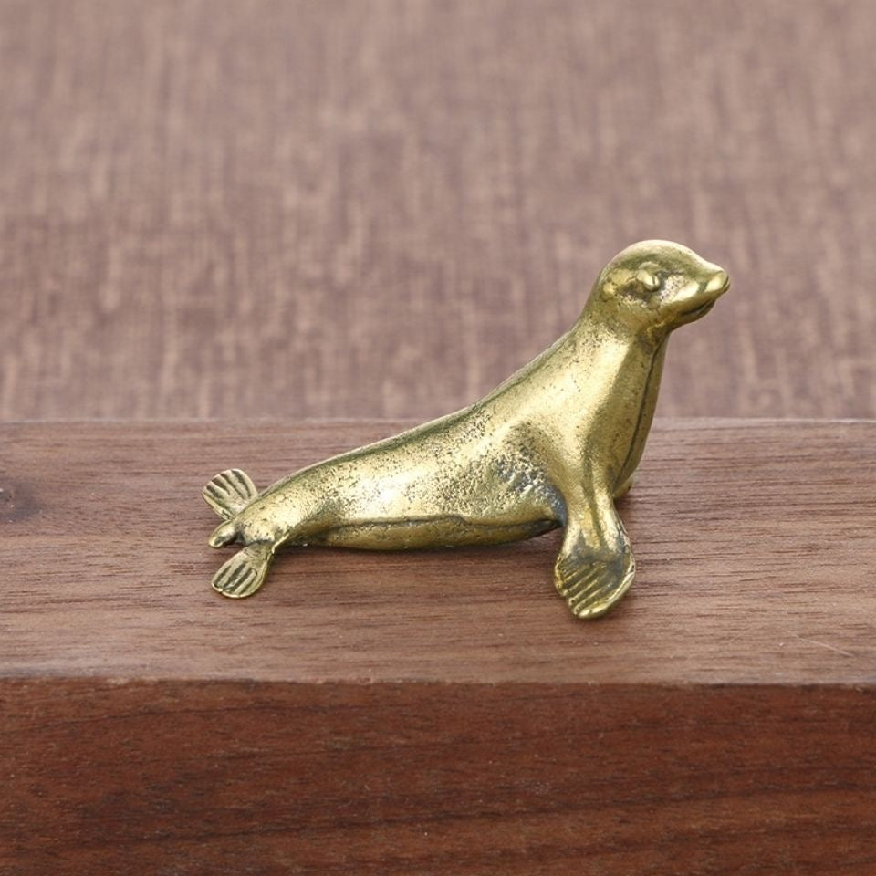 Vintage Brass Seal Figurine