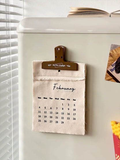 Minimalist Fabric Wall Calendar 2026