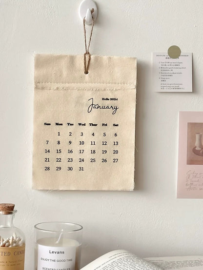 Minimalist Fabric Wall Calendar 2026