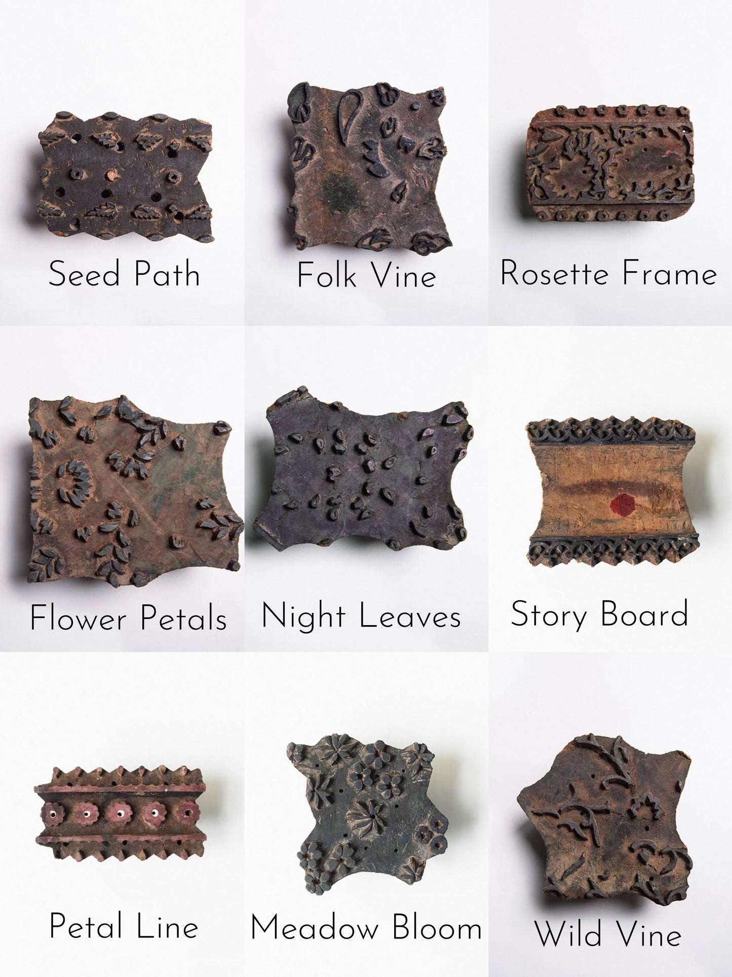 Vintage Indian Wooden Block Stamps – Hand-Carved Textile Printing Blocks