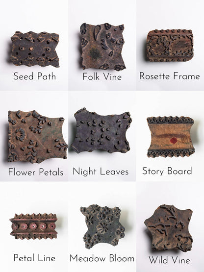 Vintage Indian Wooden Block Stamps – Hand-Carved Textile Printing Blocks