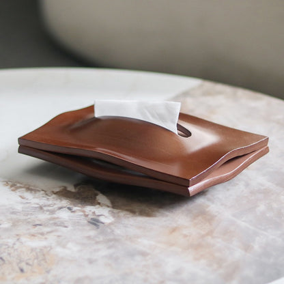 Sculpted Solid Wood Tissue Box Cover